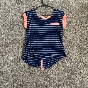 E&M, Small, Striped Top with button down back, good condition